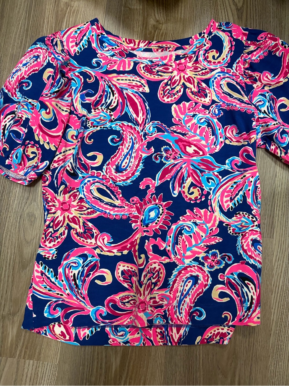 Lilly Pulitzer Paisley Short Sleeve Top - Pink & Blue